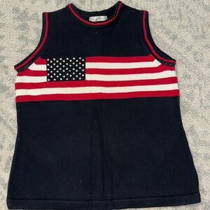 Casual Corner-beautiful thick knit American Flag tank sweater - great condition!